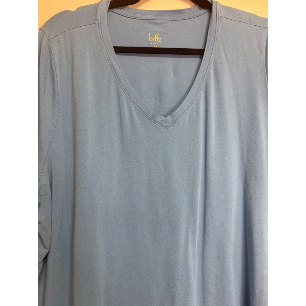 Belle by Kim Gravel Light blue V-Neck Short-sleeved t-shirt Women's Size XL - Picture 5 of 5
